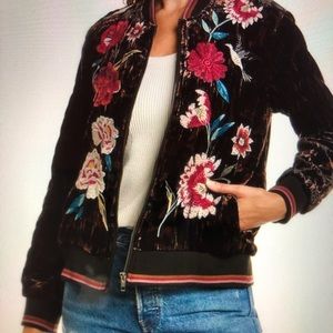 NWT Johnny Was Junia Velvet Quilted Bomber XLarge